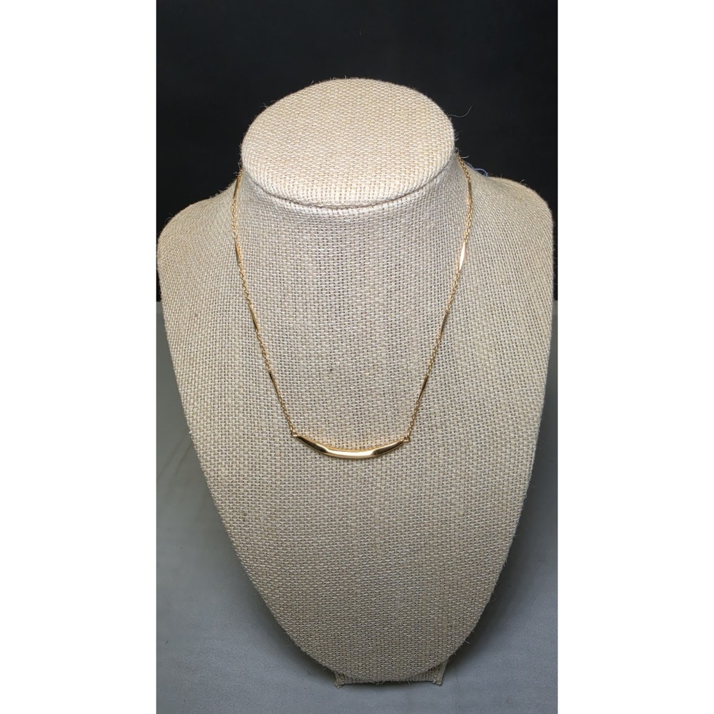 Gold Tone Bar Chain Necklace 13" Hallmark.